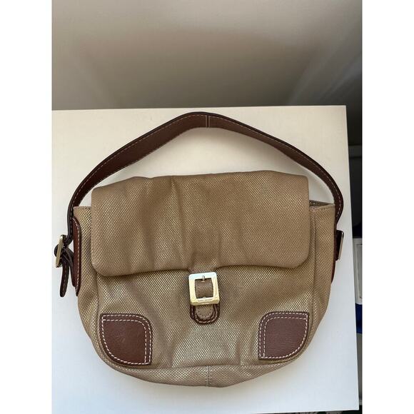 Kate Spade Vintage Metallic Woven Canvas & Leather Buckle Flap Shoulder Bag - Picture 2 of 8